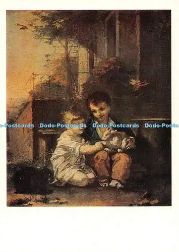 D111713 Leningrad. Die Eremitage. Kinder mit Hasen. Pierre Paul Prud hon.