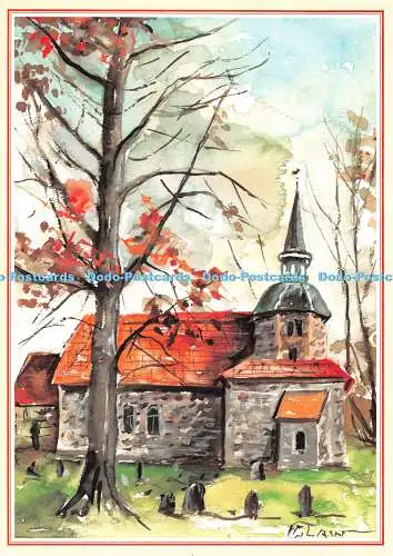 D111719 Kirche in Domitz in Mecklenburg. Postkarte. 1999