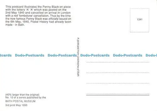 D118313 Diese Postkarte illustriert den Pfennig schwarz auf Stück mit den Buchstaben A. B