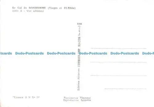 D116983 Le Col du Bonhomme. Eine Vue Aerienne. Combier Imp. Macon. RP
