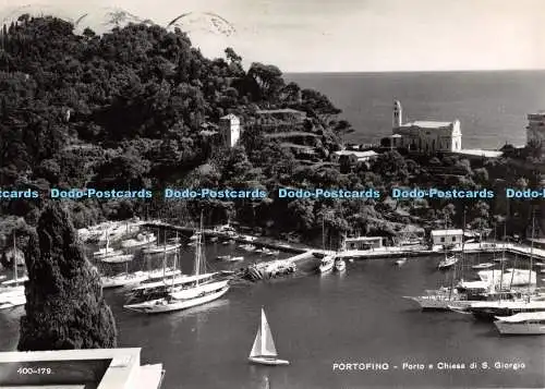 D114831 400 179. Portofino. Porto e Chiesa di S. Giorgio. Brunner. 1957