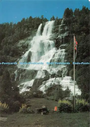 D118412 Norwegen. Tvindefoss Wasserfall. Von der Voss. Tvinde Camping