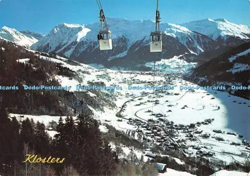 D117070 Klosters. Dorf und Platz. Skigebiet Madrisa. Luftseilbahn Albeina. 036 1