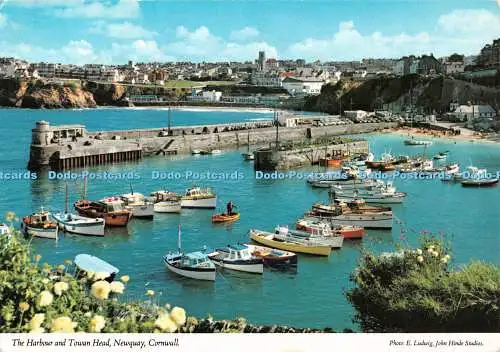 D113574 Hafen und Towan Head. Newquay. Cornwall. E. Ludwig. Hinde