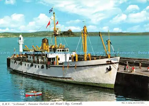 D117109 R.M.V. Scillonian. Hafen von Penzance und Mounts Bay. Cornwall. E. Ludwi