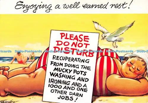 D118473 eine wohlverdiente Erholung genießen. Bamforth. Serie At The Seaside. Nr. S. 15