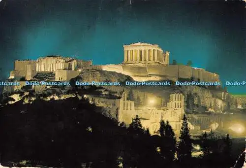 D113694 Athen. Akropolis bei Nacht. Griechenland. 1979