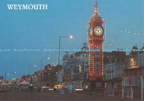 D117265 Uhrturm und Esplanade. Weymouth. Lachs