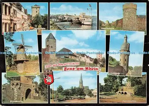 D118652 Stadt aus dem Mittelalter Zons am Rhein. Krapohl. Multi View