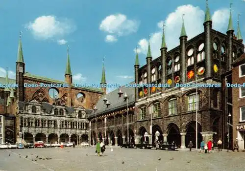 D118677 Hansestadt Lübeck. Marktplatz mit Rathaus. Schoning. Gebrüder Schmidt