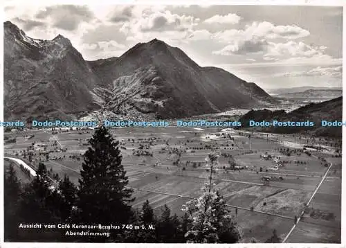 D118755 Aussicht vom Cafe Kerenzer Berghus. Abendstimmung. Filzbach. Kt. Glarus.