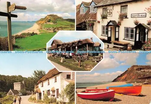 D118843 Schönes Dorf Branscombe. East Devon. Teestuben am Strand. Dixon.