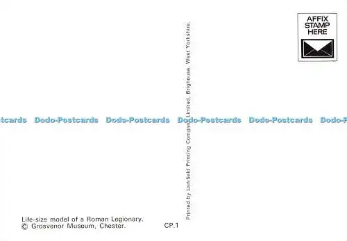 D117526 Lebensgroßes Modell eines römischen Legionärs. Grosvenor Museum. Larkfield Printi