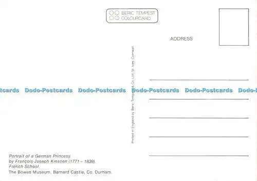 D117531 Co. Durham. Barnard Castle. Das Bowes Museum. Porträt eines deutschen Fürsten