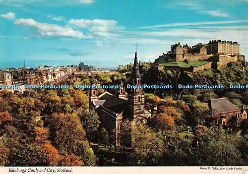 D118917 Edinburgh Castle and City. Schottland. D. Edel. Hinde. Levy Brothers