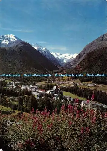 D117821 Pontresina mit Rosegtal. Engadin Presse. Nr. B 83. Foto Flury. 1966