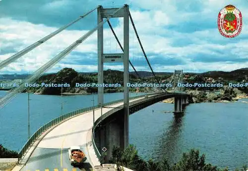 D115825 Norwegen. Kristinsand S. Die Varodd-Brücke. Grako Kortforlag A.S. Giovann