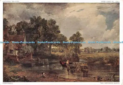 D119384 Nationalgalerie. The Hay Wain. Waterlow. Postkarte Nr. 1063. Constable