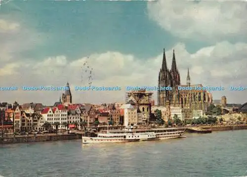 D115835 Köln am Rhein. Rheinfront. Köln am Rhein. Flussfront. Suhwold.