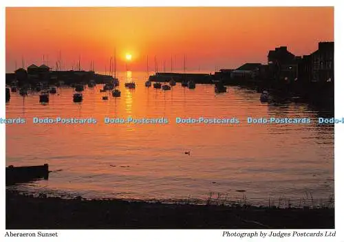 D119582 Aberaeron Sunset. Tria Aktiv. Richter Postkarten