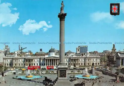 D116039 London. Nelson-Säule und Trafalgar Square. Fisa. Postales Escudo De Oro