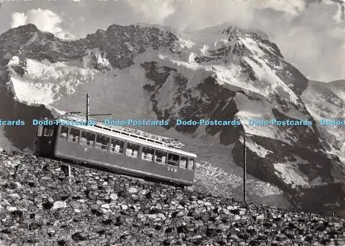 D119812 Zermatt. Schnelltriebwagen der Gornergratbahn mit dem Breithorn. E. Gyge