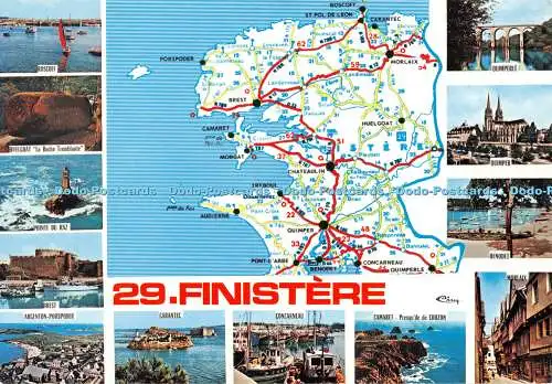 D119816 Finistere. Pointe du Raz. Combier Imprimeur Macon. Cim. D Apres Carte Mi