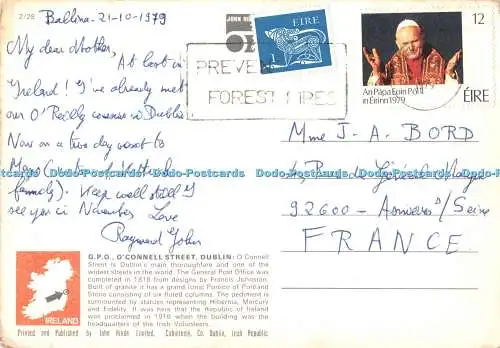 D119979 Irland. General Post Office O Connell Street. Dublin. John Hinde. R. Be
