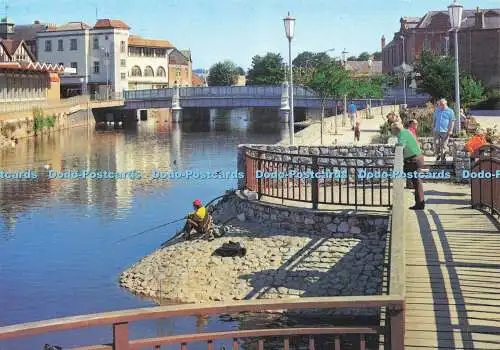 D156221 Taunton. River Ton und Brücke. J. Salmon. 1989