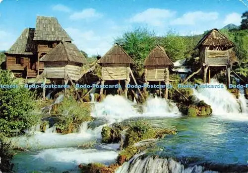 D157613 Jajce. Wassermühlen am Fluss Pliva. Turisticka Stampa