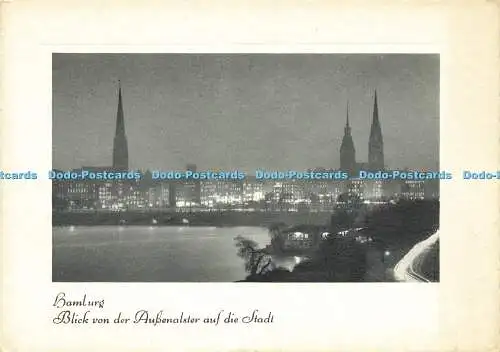 D156722 Hamburg. Blick Von der Aussenalster auf die Stadt