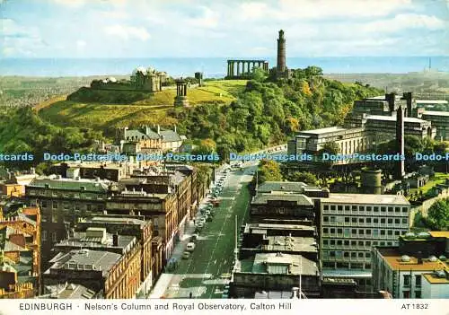 D156844 Edinburgh. Nelson-Säule und Royal Observatory. Calton Hill. Charles Ski