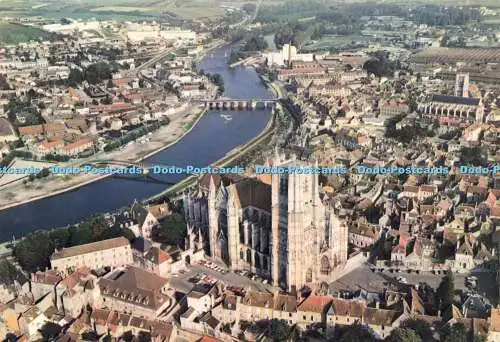 D158210 Auxerre. Yonne. Vue Aerienne. C. A. P. Mexichrome