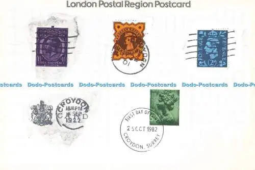 D159621 Postkarte London Postregion. Eine Sammlung von Croydon-Stempeln. Die Ho