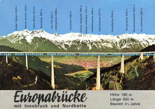 D159650 Europabrücke. Mit Innsbruck und Nordkette. W. Stempfle. Rich Lau