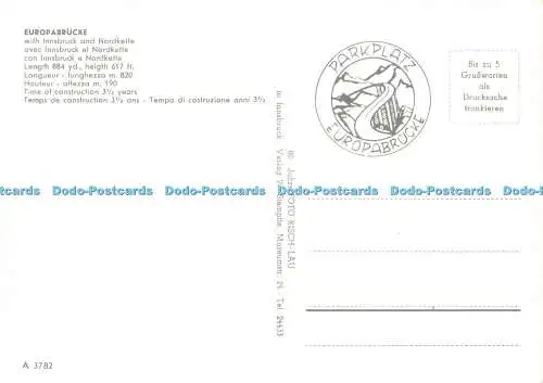 D159650 Europabrücke. Mit Innsbruck und Nordkette. W. Stempfle. Rich Lau