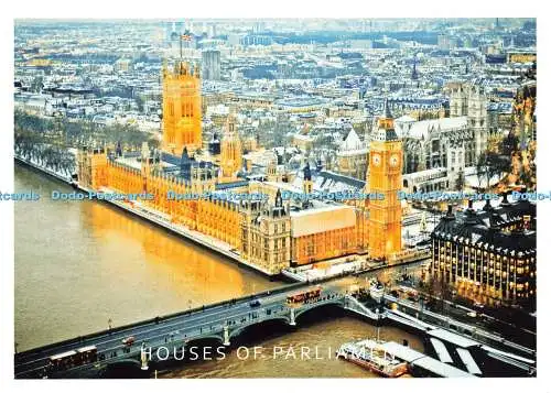 D157091 Houses of Parliament. Daraotsu. London A. Z. Postkarte