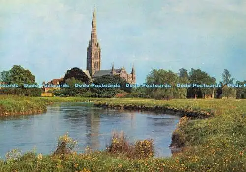 D159699 Kathedrale von Salisbury und Fluss Avon. J. Arthur Dixon