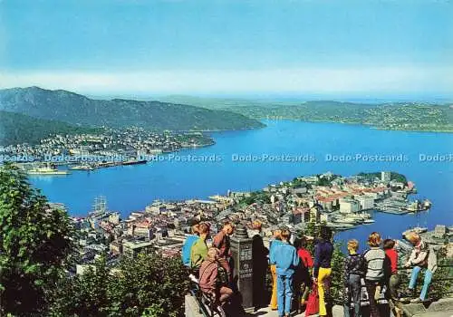 D157177 Norwegen. Blick auf die Stadt von Floyen. Knut Aune