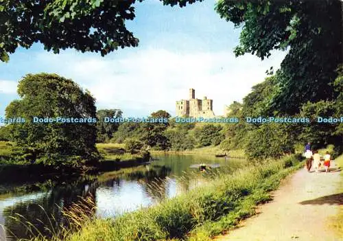 D159795 Northumberland. Warkworth Castle und The River Coquet. J. Arthur Dixon