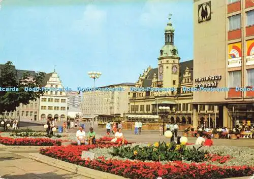 D159869 Messestadt Leipzig. Markt und Altes Rathaus. Bild und Heimat. Reichenbac