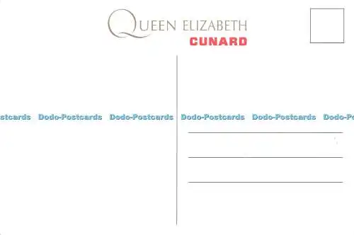 D158619 Cunard. Queen Elizabeth. Postkarte