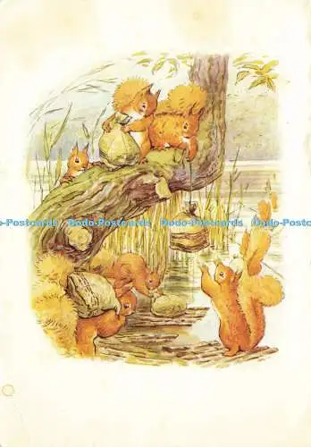 D161307 Original-Illustration von Beatrix Potter für die Geschichte vom Eichhörnchen Nutkin.