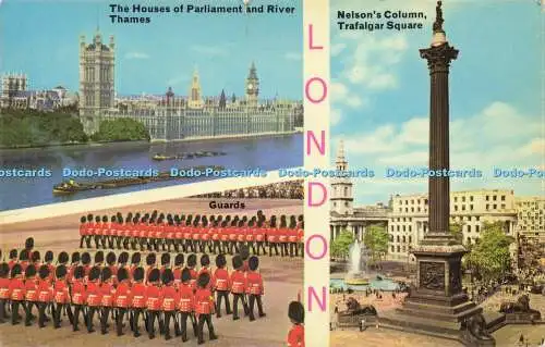 D157468 London. Nelson Säule Trafalgar Square. Kardorama. 1969. Multi View