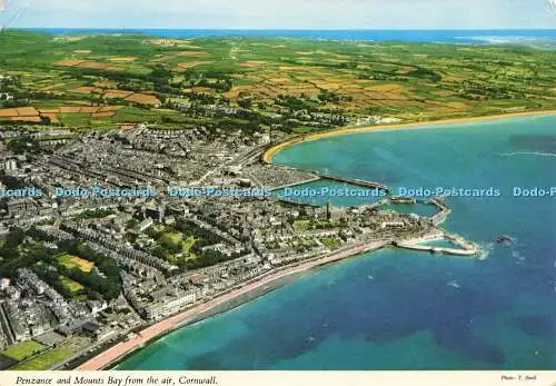 D158670 Cornwall. Penzance und Mounts Bay aus der Luft. John Hinde. T. Snell. 19