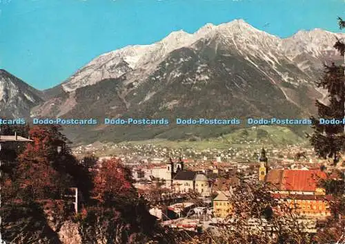 D163592 Innsbruck. Gegen Norden. Mit Berg Isel. Karl Redlich. Alpine Offsetdruck