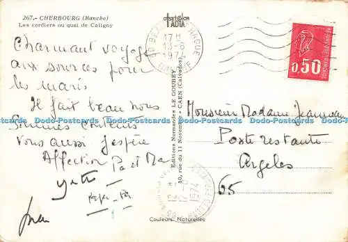 D161451 Cherbourg. Manche. Les Cordiers au Quai de Caligny. Le Goubey. 1974