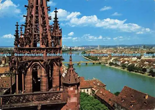 D165066 Basel. Martinsturm am Münster. Blick auf den Rhein. Beringer und Pampalu