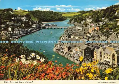 D161809 Cornwall. River Looe and Town. John Hinde. E. Ludwig