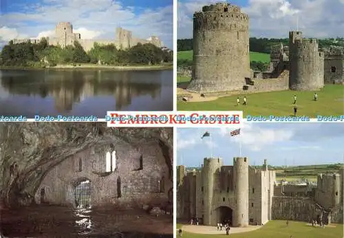 D160595 Pembroke Castle. vom Fluss. Pembrokeshire Eye Postkarten. Multi View